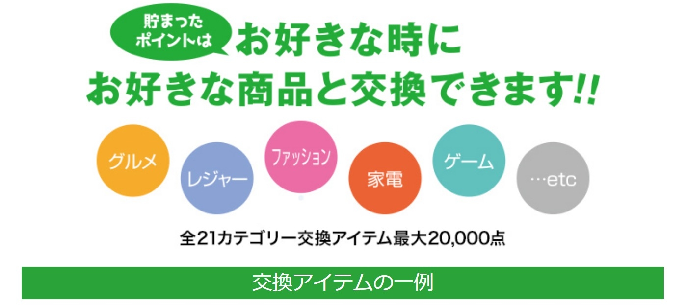お好きな商品と交換できます